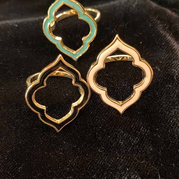 Set of 3 damask shape rings size 7 - Picture 3 of 5